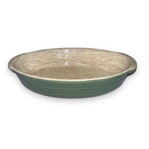 Emile Henry France Oval Green Baking Dish 01.68 Two Tone Marbleized Inside Rare